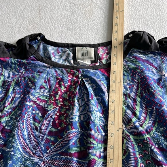 Womens Blouse M‎ Tropical Open Bow Sleeve Lightweight Summer Vacation Palm Dept - Picture 8 of 8